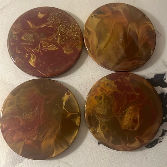 Pamela Herd Jackson Art Other - Handpoured Ceramic/resin coaster set